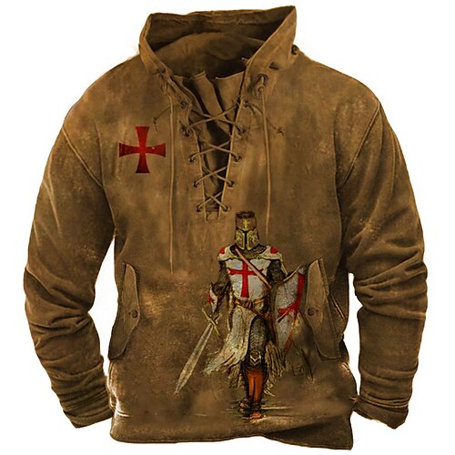 Men's Pullover Hoodie Sweatshirt Pullover Brown Green Khaki Coffee Hooded Graphic Prints Lace up Print Casual Daily Sports 3D Print Basic Streetwear Designer Spring Fall Clothing Apparel Knight
Men's Pullover Hoodie Sweatshirt Pullover Brown Green Khaki Coffee Hooded Graphic Prints Lace up Print Casual Daily Sports 3D Print Basic Streetwear Designer Spring Fall Clothing Apparel Knight