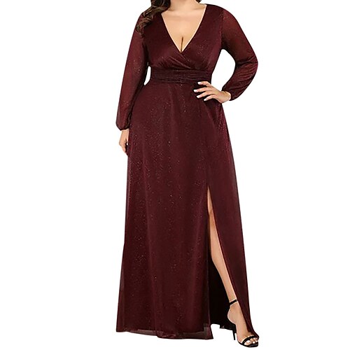 kvinders plus size festkjole ensfarvet v-hals langærmet forår efterår mode elegant maxi lang kjole fest dato kjole
kvinders plus size festkjole ensfarvet v-hals langærmet forår efterår mode elegant maxi lang kjole fest dato kjole