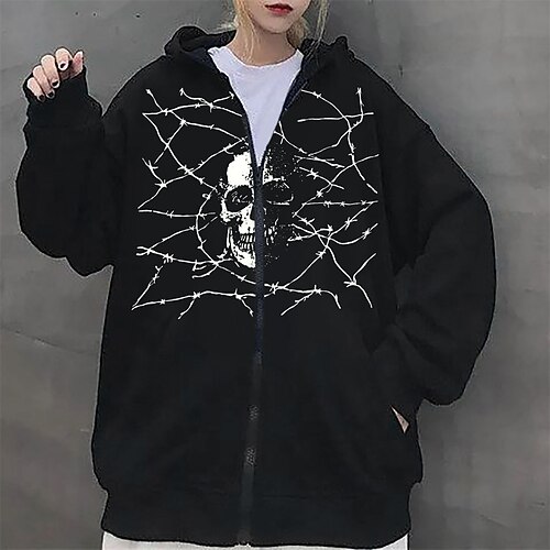 Inspired by Punk Gothic Skeleton / Skull Hoodie Outerwear Zip Up Anime Classic Street Style Outerwear For Men's Women's Unisex Adults' Hot Stamping 100% Polyester
Inspired by Punk Gothic Skeleton / Skull Hoodie Outerwear Zip Up Anime Classic Street Style Outerwear For Men's Women's Unisex Adults' Hot Stamping 100% Polyester
