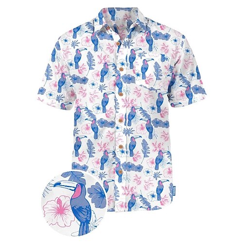 Men's Shirt Floral Bird Graphic Prints Turndown Pink 3D Print Outdoor Street Short Sleeves Button-Down Print Clothing Apparel Fashion Designer Casual Soft
Men's Shirt Floral Bird Graphic Prints Turndown Pink 3D Print Outdoor Street Short Sleeves Button-Down Print Clothing Apparel Fashion Designer Casual Soft