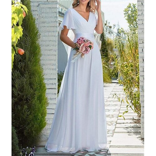 A-linje Kveldskjoler Elegant Kjole Bryllupsgjest Gulvlengde Halvlange ermer V-hals Chiffon V tilbake med Plissert 2023
A-linje Kveldskjoler Elegant Kjole Bryllupsgjest Gulvlengde Halvlange ermer V-hals Chiffon V tilbake med Plissert 2023
