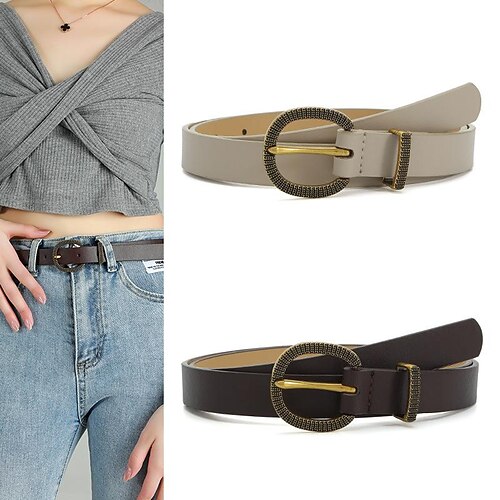 Per donna Cintura con fibbia in PU Similpelle Secchio di metallo Anello a D Classico Feste Ufficio Nero Cammello Marrone Beige
Per donna Cintura con fibbia in PU Similpelle Secchio di metallo Anello a D Classico Feste Ufficio Nero Cammello Marrone Beige