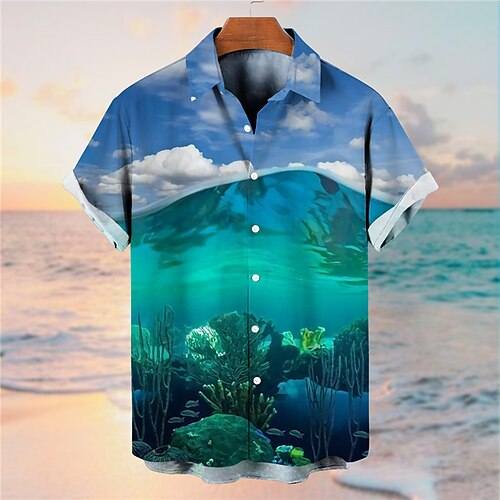 Men's Shirt Graphic Prints Underwater World Turndown Blue Purple 3D Print Street Daily Short Sleeves Button-Down Print Clothing Apparel Tropical Fashion Designer Hawaiian
Men's Shirt Graphic Prints Underwater World Turndown Blue Purple 3D Print Street Daily Short Sleeves Button-Down Print Clothing Apparel Tropical Fashion Designer Hawaiian