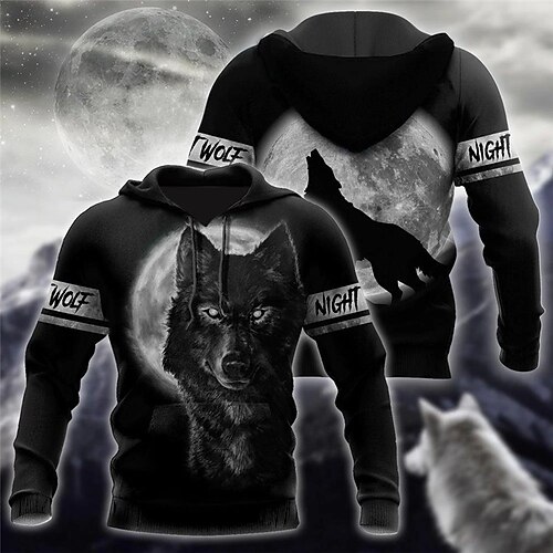 Men's Pullover Hoodie Sweatshirt Black Hooded Animal Wolf Graphic Prints Print Daily Sports 3D Print Basic Streetwear Designer Spring Fall Clothing Apparel Hoodies Sweatshirts
Men's Pullover Hoodie Sweatshirt Black Hooded Animal Wolf Graphic Prints Print Daily Sports 3D Print Basic Streetwear Designer Spring Fall Clothing Apparel Hoodies Sweatshirts