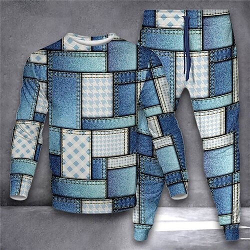 Men's Tracksuit Sweatsuit Hoodies Set Navy Blue Blue Purple Brown Green Crew Neck Graphic Geometric 2 Piece Print Sports Outdoor Casual Sports 3D Print Basic Streetwear Sportswear Fall Spring
Men's Tracksuit Sweatsuit Hoodies Set Navy Blue Blue Purple Brown Green Crew Neck Graphic Geometric 2 Piece Print Sports Outdoor Casual Sports 3D Print Basic Streetwear Sportswear Fall Spring