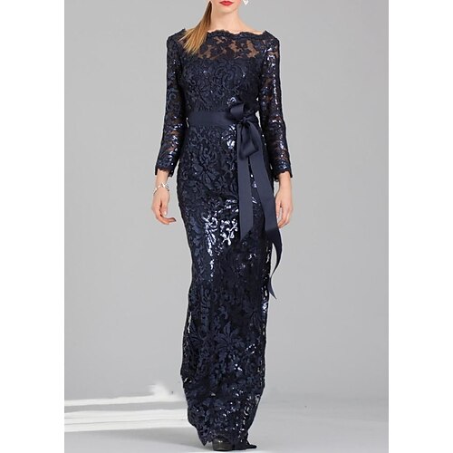 Havfrue Kjole til brudens mor Bryllupsgæst Elegant Glitrende Høj halset Gulvlang Blondelukning Pailletter Langærmet med Bælte / bånd Applikeret broderi 2023
Havfrue Kjole til brudens mor Bryllupsgæst Elegant Glitrende Høj halset Gulvlang Blondelukning Pailletter Langærmet med Bælte / bånd Applikeret broderi 2023