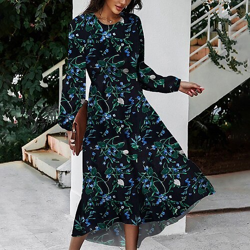 Women's Casual Dress Swing Dress Midi Dress Red Green Long Sleeve Flower Pocket Winter Fall Spring Crew Neck Basic Daily Vacation Weekend 2023 S M L XL 2XL 3XL
Women's Casual Dress Swing Dress Midi Dress Red Green Long Sleeve Flower Pocket Winter Fall Spring Crew Neck Basic Daily Vacation Weekend 2023 S M L XL 2XL 3XL