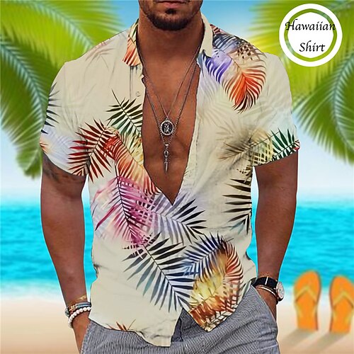 Men's Shirt Summer Hawaiian Shirt Graphic Prints Leaves Turndown Navy Blue Beige Street Casual Short Sleeves Button-Down Print Clothing Apparel Tropical Fashion Hawaiian Designer
Men's Shirt Summer Hawaiian Shirt Graphic Prints Leaves Turndown Navy Blue Beige Street Casual Short Sleeves Button-Down Print Clothing Apparel Tropical Fashion Hawaiian Designer