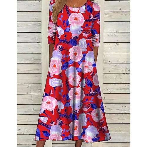Women's Casual Dress Midi Dress Blue Yellow Fuchsia Long Sleeve Graphic Print Winter Fall Spring Crew Neck Fashion Daily Weekend 2022 S M L XL XXL 3XL
Women's Casual Dress Midi Dress Blue Yellow Fuchsia Long Sleeve Graphic Print Winter Fall Spring Crew Neck Fashion Daily Weekend 2022 S M L XL XXL 3XL