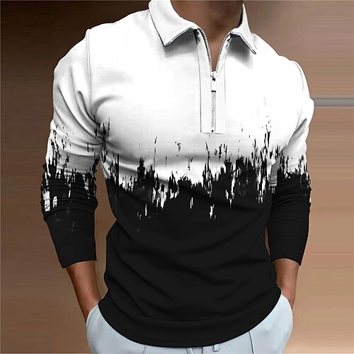 Herre POLO Trøje Golftrøje Zip Polo Blomstret Abstrakt Grafiske tryk Aftæpning Sort Hvid udendørs Gade Langærmet Lynlås Trykt mønster Tøj Mode Gade Designer Blødt
Herre POLO Trøje Golftrøje Zip Polo Blomstret Abstrakt Grafiske tryk Aftæpning Sort Hvid udendørs Gade Langærmet Lynlås Trykt mønster Tøj Mode Gade Designer Blødt