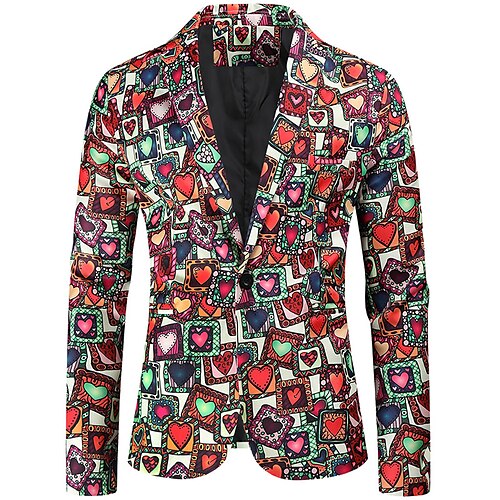Herre Valentinsdag Blazer jakke Normal Standard passform Mønster Enkelt Brystet Enn-knapp Svart / Hvit 2023
Herre Valentinsdag Blazer jakke Normal Standard passform Mønster Enkelt Brystet Enn-knapp Svart / Hvit 2023