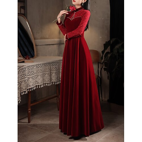 Linea-A Abiti da ballo Stile cinese Vestito Fidanzamento Lungo Manica lunga Colletto alla coreana Raso con Dettagli con perline 2023
Linea-A Abiti da ballo Stile cinese Vestito Fidanzamento Lungo Manica lunga Colletto alla coreana Raso con Dettagli con perline 2023