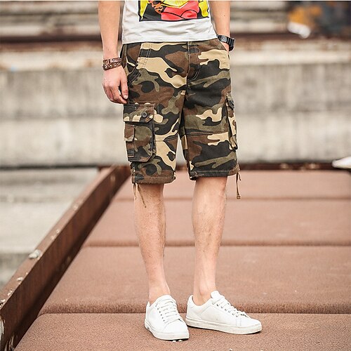 Men's Cargo Shorts Shorts Baggy Shorts Hiking Shorts Multi Pocket Straight Leg Camouflage Comfort Wearable Work Daily Streetwear Casual Black / White Black Micro-elastic
Men's Cargo Shorts Shorts Baggy Shorts Hiking Shorts Multi Pocket Straight Leg Camouflage Comfort Wearable Work Daily Streetwear Casual Black / White Black Micro-elastic
