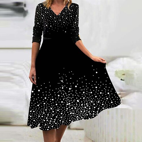 Women's Casual Dress Swing Dress Black Dress Midi Dress Black Long Sleeve Polka Dot Print Winter Fall Spring V Neck Fashion Daily 2022 S M L XL XXL 3XL 4XL 5XL 6XL
Women's Casual Dress Swing Dress Black Dress Midi Dress Black Long Sleeve Polka Dot Print Winter Fall Spring V Neck Fashion Daily 2022 S M L XL XXL 3XL 4XL 5XL 6XL