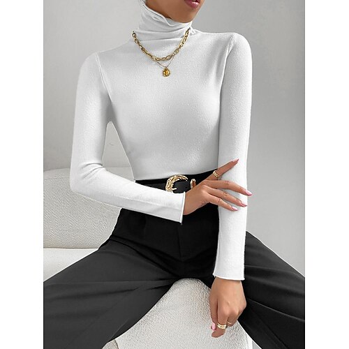 Women's Shirt Blouse Black khaki Red Plain Long Sleeve Casual Basic High Neck Regular S
Women's Shirt Blouse Black khaki Red Plain Long Sleeve Casual Basic High Neck Regular S