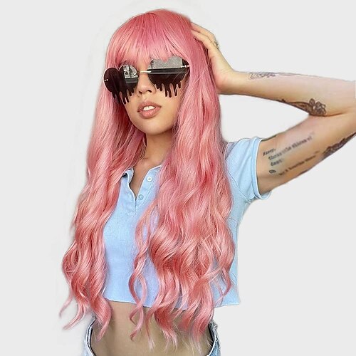 parrucche rosa per donna parrucca rosa ondulata lunga sintetica con frangia per uso cosplay party 24 pollici
parrucche rosa per donna parrucca rosa ondulata lunga sintetica con frangia per uso cosplay party 24 pollici