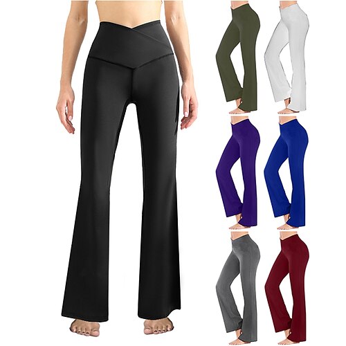 da donna pantaloni a gamba larga stile yoga vita alta quick dry fitness palestra allenamento pantaloni bianco nero verde sportivo abbigliamento sportivo elastico 21 grammi / atletico / athleisure
da donna pantaloni a gamba larga stile yoga vita alta quick dry fitness palestra allenamento pantaloni bianco nero verde sportivo abbigliamento sportivo elastico 21 grammi / atletico / athleisure