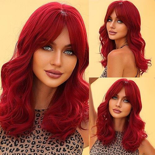 Parrucche sintetiche da 18 pollici parrucca da donna capelli ricci rossi a onde lunghe con frangia a metà parte quotidiana elegante cosplay da festa
Parrucche sintetiche da 18 pollici parrucca da donna capelli ricci rossi a onde lunghe con frangia a metà parte quotidiana elegante cosplay da festa