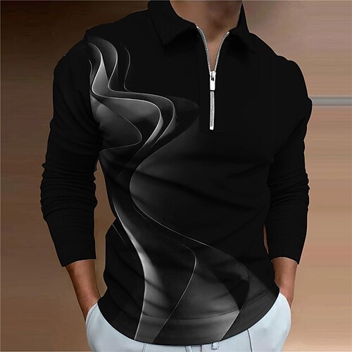 Per uomo POLO Camicia da golf Golf Curva Stampe astratte Collo ripiegabile Giallo Grigio Esterno Strada Manica lunga Cerniera Stampa Abbigliamento Di tendenza Streetwear Originale Morbido
Per uomo POLO Camicia da golf Golf Curva Stampe astratte Collo ripiegabile Giallo Grigio Esterno Strada Manica lunga Cerniera Stampa Abbigliamento Di tendenza Streetwear Originale Morbido