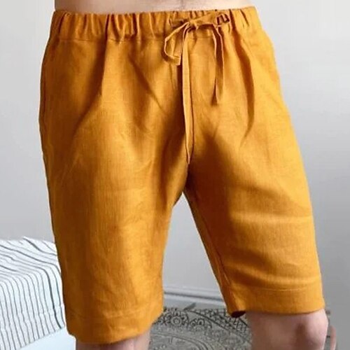 Homens Calção Shorts de linho Shorts de verão Bolsos Com Cordão Cintura elástica Tecido Conforto Respirável Curto Casual Feriado Para Noite Misto de Algodão e Linho Moda Roupa de rua Amarelo
Homens Calção Shorts de linho Shorts de verão Bolsos Com Cordão Cintura elástica Tecido Conforto Respirável Curto Casual Feriado Para Noite Misto de Algodão e Linho Moda Roupa de rua Amarelo