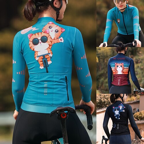21Grams Women's Cycling Jersey Long Sleeve Bike Jersey Top with 3 Rear Pockets Mountain Bike MTB Road Bike Cycling Breathable Quick Dry Moisture Wicking Reflective Strips Black Dark Navy Blue Cat
21Grams Women's Cycling Jersey Long Sleeve Bike Jersey Top with 3 Rear Pockets Mountain Bike MTB Road Bike Cycling Breathable Quick Dry Moisture Wicking Reflective Strips Black Dark Navy Blue Cat