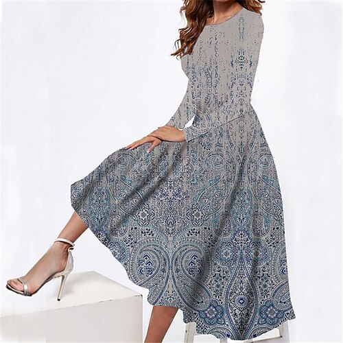 Women's Casual Dress Swing Dress Midi Dress Blue Long Sleeve Floral Pocket Winter Fall Spring Crew Neck Fashion Daily Weekend 2022 S M L XL XXL 3XL
Women's Casual Dress Swing Dress Midi Dress Blue Long Sleeve Floral Pocket Winter Fall Spring Crew Neck Fashion Daily Weekend 2022 S M L XL XXL 3XL