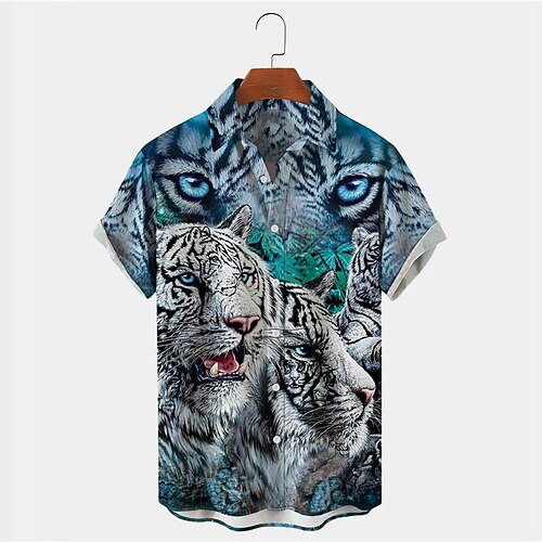 Men's Shirt Animal Tiger Graphic Prints Turndown Blue Outdoor Street Short Sleeves Button-Down Print Clothing Apparel Tropical Fashion Designer Hawaiian
Men's Shirt Animal Tiger Graphic Prints Turndown Blue Outdoor Street Short Sleeves Button-Down Print Clothing Apparel Tropical Fashion Designer Hawaiian