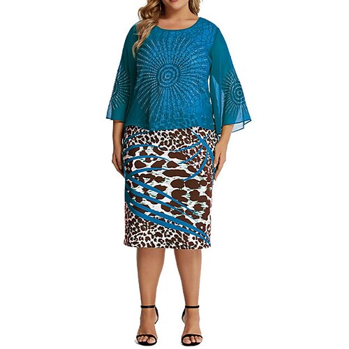 Dame Plusstørrelser Arbejdskjole Leopard Rund hals 3/4-ærmer Efterår Forår Mode Elegant Moderne Midikjole Kontor Arbejde Kjole
Dame Plusstørrelser Arbejdskjole Leopard Rund hals 3/4-ærmer Efterår Forår Mode Elegant Moderne Midikjole Kontor Arbejde Kjole