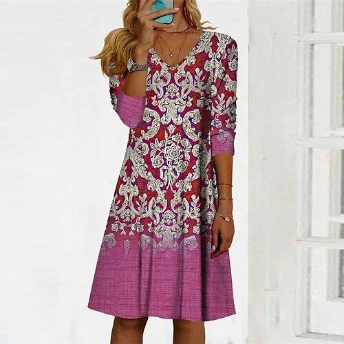 Women's Casual Dress T Shirt Dress Tee Dress Shift Dress Mini Dress Red Blue Green Long Sleeve Flower Print Winter Fall Spring V Neck Fashion Daily Loose Fit 2023 S M L XL XXL 3XL
Women's Casual Dress T Shirt Dress Tee Dress Shift Dress Mini Dress Red Blue Green Long Sleeve Flower Print Winter Fall Spring V Neck Fashion Daily Loose Fit 2023 S M L XL XXL 3XL