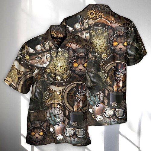 Men's Shirt Summer Hawaiian Shirt Cat Graphic Prints Machine Turndown Gold Casual Holiday Short Sleeve Button-Down Print Clothing Apparel Tropical Fashion Hawaiian Soft
Men's Shirt Summer Hawaiian Shirt Cat Graphic Prints Machine Turndown Gold Casual Holiday Short Sleeve Button-Down Print Clothing Apparel Tropical Fashion Hawaiian Soft
