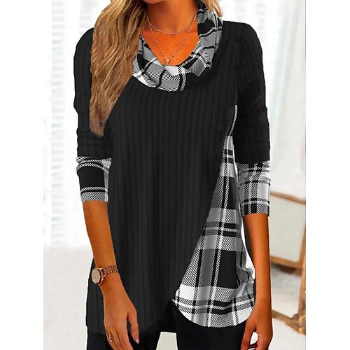 Mulheres Camisa Social Blusa Preto Azul Céu Caqui Xadrez Imprimir Manga Longa Casual Básico Decote Redondo Padrão S
Mulheres Camisa Social Blusa Preto Azul Céu Caqui Xadrez Imprimir Manga Longa Casual Básico Decote Redondo Padrão S
