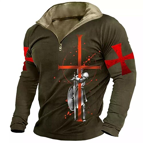 Men's Zip Up Sweatshirt Pullover Army Green Half Zip Graphic Prints Zipper Print Daily Sports 3D Print Basic Designer Casual Spring Fall Clothing Apparel Knight Hoodies Sweatshirts
Men's Zip Up Sweatshirt Pullover Army Green Half Zip Graphic Prints Zipper Print Daily Sports 3D Print Basic Designer Casual Spring Fall Clothing Apparel Knight Hoodies Sweatshirts