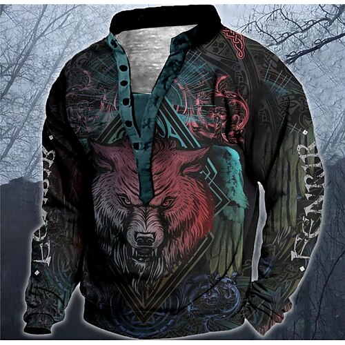 Men's Sweatshirt Pullover Yellow Red Green Light Blue Standing Collar Animal Wolf Graphic Prints Print Casual Daily Sports 3D Print Streetwear Designer Casual Spring Fall Clothing Apparel Hoodies
Men's Sweatshirt Pullover Yellow Red Green Light Blue Standing Collar Animal Wolf Graphic Prints Print Casual Daily Sports 3D Print Streetwear Designer Casual Spring Fall Clothing Apparel Hoodies