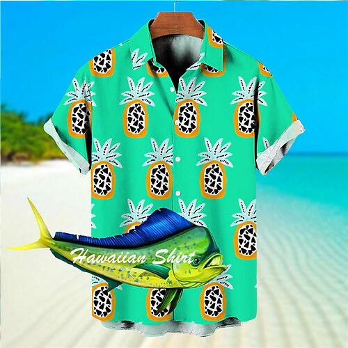 Men's Shirt Pineapple Graphic Prints Turndown Yellow Blue Green Street Casual Short Sleeves Button-Down Print Clothing Apparel Tropical Fashion Designer Hawaiian
Men's Shirt Pineapple Graphic Prints Turndown Yellow Blue Green Street Casual Short Sleeves Button-Down Print Clothing Apparel Tropical Fashion Designer Hawaiian