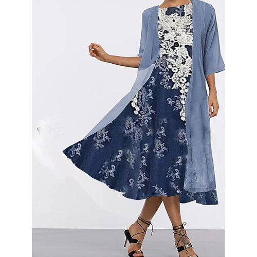 Women's Dress Set Two Piece Dress Long Dress Maxi Dress Purple Khaki Dark Blue 3/4 Length Sleeve Floral Print Winter Fall Spring Crew Neck Fashion Vacation Weekend Loose Fit 2023 S M L XL XXL 3XL
Women's Dress Set Two Piece Dress Long Dress Maxi Dress Purple Khaki Dark Blue 3/4 Length Sleeve Floral Print Winter Fall Spring Crew Neck Fashion Vacation Weekend Loose Fit 2023 S M L XL XXL 3XL