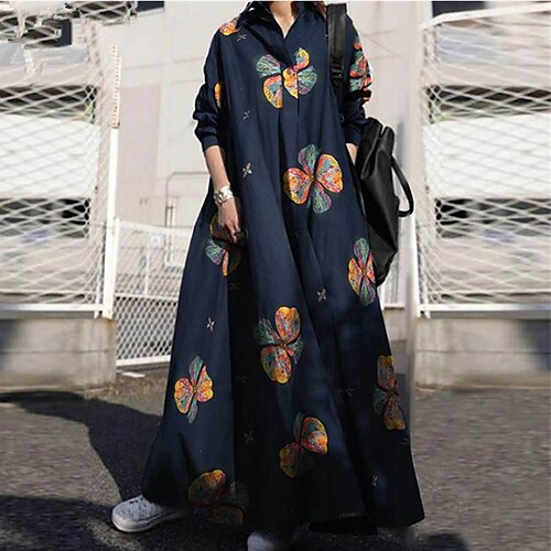 Women's Casual Dress Shift Dress Swing Dress Long Dress Maxi Dress Yellow Red Blue Long Sleeve Floral Print Winter Fall Spring Shirt Collar Fashion Daily 2023 S M L XL XXL 3XL 4XL 5XL
Women's Casual Dress Shift Dress Swing Dress Long Dress Maxi Dress Yellow Red Blue Long Sleeve Floral Print Winter Fall Spring Shirt Collar Fashion Daily 2023 S M L XL XXL 3XL 4XL 5XL