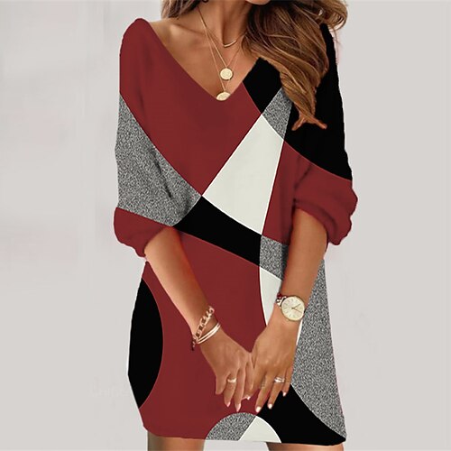Mulheres Vestido de moletom Vestido de turno Minivestido Preto Vermelho Manga 3/4 Bloco de cor Imprimir Inverno Outono Primavera Decote V Moda Diário 2022 S M L XL XXL 3XL
Mulheres Vestido de moletom Vestido de turno Minivestido Preto Vermelho Manga 3/4 Bloco de cor Imprimir Inverno Outono Primavera Decote V Moda Diário 2022 S M L XL XXL 3XL