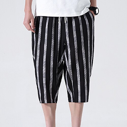 Herre Sommershorts Strandshorts Capri-bukser Lomme Snorer Elastisk midje Ruter Stripe Kalv lengde Avslappet Daglig Ut på byen Lin / bomullsblanding Gatemote Stilfull Svart Hvit Uelastisk
Herre Sommershorts Strandshorts Capri-bukser Lomme Snorer Elastisk midje Ruter Stripe Kalv lengde Avslappet Daglig Ut på byen Lin / bomullsblanding Gatemote Stilfull Svart Hvit Uelastisk