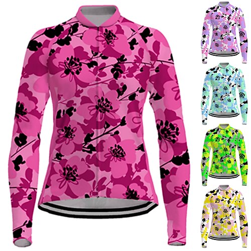 21Grams Women's Cycling Jersey Long Sleeve Bike Jersey Top with 3 Rear Pockets Mountain Bike MTB Road Bike Cycling Breathable Quick Dry Moisture Wicking Reflective Strips Rosy Pink Blue Purple Floral
21Grams Women's Cycling Jersey Long Sleeve Bike Jersey Top with 3 Rear Pockets Mountain Bike MTB Road Bike Cycling Breathable Quick Dry Moisture Wicking Reflective Strips Rosy Pink Blue Purple Floral