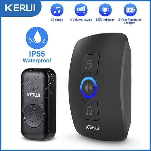 KERUI M525 Outdoor Wireless Doorbell Waterproof Smart Home Door Bell Chime Kit LED Flash Security Alarm Welcome House Melodies
KERUI M525 Outdoor Wireless Doorbell Waterproof Smart Home Door Bell Chime Kit LED Flash Security Alarm Welcome House Melodies