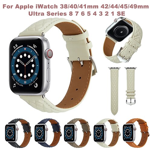 1 PCS Smart Watch Band Compatible with Apple iWatch 38/40/41mm 42/44/45/49mm Ultra Series 8 7 6 5 4 3 2 1 SE Leather Loop for iWatch Smartwatch Strap Wristband Genuine Leather Luxury Adjustable
1 PCS Smart Watch Band Compatible with Apple iWatch 38/40/41mm 42/44/45/49mm Ultra Series 8 7 6 5 4 3 2 1 SE Leather Loop for iWatch Smartwatch Strap Wristband Genuine Leather Luxury Adjustable