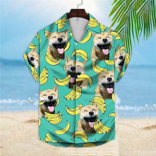 Men's Shirt Summer Hawaiian Shirt Dog Graphic Prints Banana Turndown Green Street Casual Short Sleeves Button-Down Print Clothing Apparel Tropical Fashion Hawaiian Designer
Men's Shirt Summer Hawaiian Shirt Dog Graphic Prints Banana Turndown Green Street Casual Short Sleeves Button-Down Print Clothing Apparel Tropical Fashion Hawaiian Designer