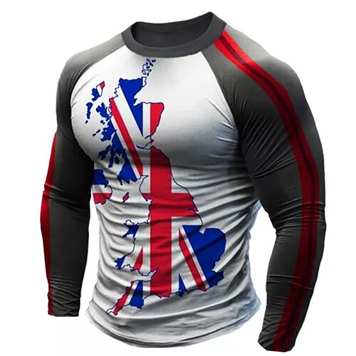 Herre T-shirt T-Shirts Grafisk Farveblok Nationalflag Rund hals Tøj 3D-udskrivning udendørs Afslappet Langærmet Patchwork Trykt mønster Mode Designer Letvægt
Herre T-shirt T-Shirts Grafisk Farveblok Nationalflag Rund hals Tøj 3D-udskrivning udendørs Afslappet Langærmet Patchwork Trykt mønster Mode Designer Letvægt