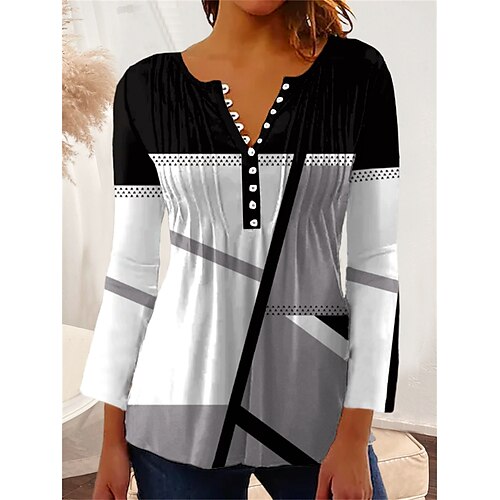 Dame Skjorte Bluse Sort Geometrisk Knap Trykt mønster Langærmet Afslappet Weekend Basale Rund hals Normal Geometrisk S
Dame Skjorte Bluse Sort Geometrisk Knap Trykt mønster Langærmet Afslappet Weekend Basale Rund hals Normal Geometrisk S