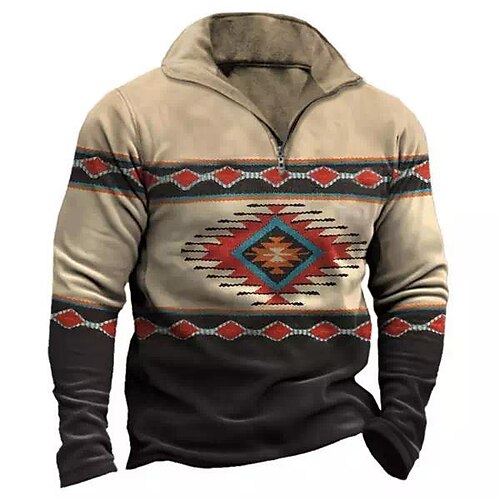 Men's Zip Up Sweatshirt Pullover Brown Half Zip Geometric Bohemian Style Graphic Prints Zipper Print Daily Sports 3D Print Basic Designer Casual Spring Fall Clothing Apparel Hoodies Sweatshirts
Men's Zip Up Sweatshirt Pullover Brown Half Zip Geometric Bohemian Style Graphic Prints Zipper Print Daily Sports 3D Print Basic Designer Casual Spring Fall Clothing Apparel Hoodies Sweatshirts