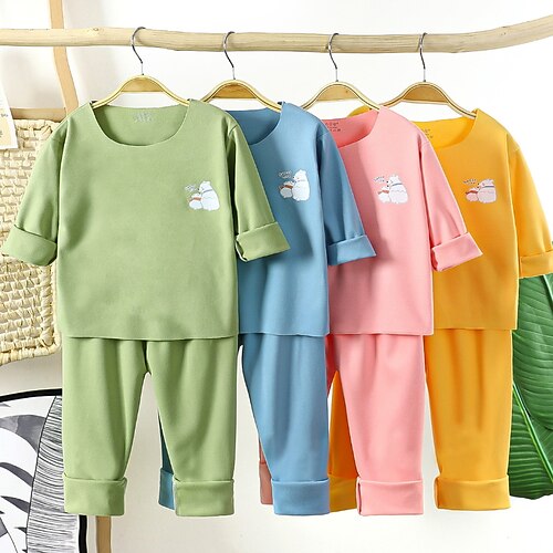Baby Pige Pyjamas Sæt Langærmet Grøn Blå Lyserød Helfarve Tegneserie Vinter Efterår Aktiv Hjem 3-7 år
Baby Pige Pyjamas Sæt Langærmet Grøn Blå Lyserød Helfarve Tegneserie Vinter Efterår Aktiv Hjem 3-7 år