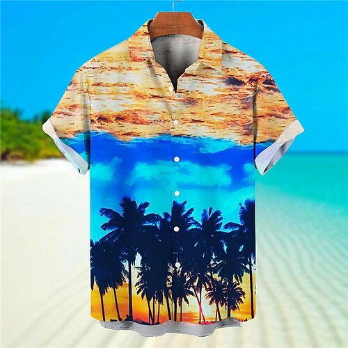 Men's Shirt Summer Hawaiian Shirt Coconut Tree Graphic Prints Turndown Blue Orange Street Casual Short Sleeves Button-Down Print Clothing Apparel Tropical Fashion Hawaiian Designer
Men's Shirt Summer Hawaiian Shirt Coconut Tree Graphic Prints Turndown Blue Orange Street Casual Short Sleeves Button-Down Print Clothing Apparel Tropical Fashion Hawaiian Designer
