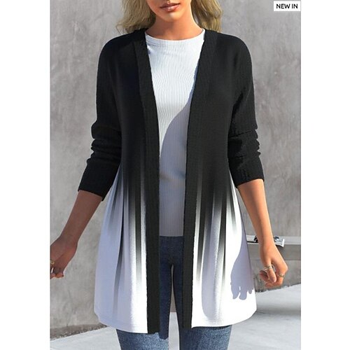 Women's Shirt Shrugs Black Color Gradient Print Long Sleeve Casual Basic V Neck Long S
Women's Shirt Shrugs Black Color Gradient Print Long Sleeve Casual Basic V Neck Long S
