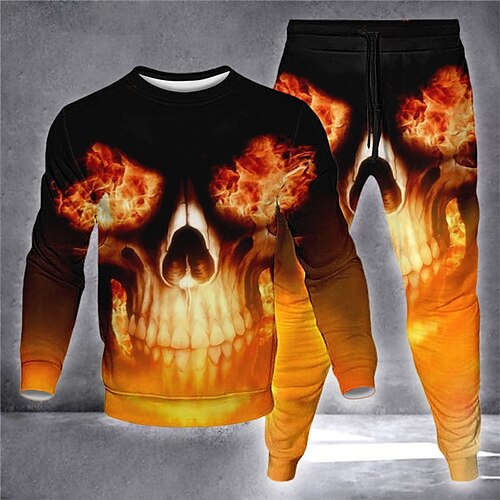 Men's Tracksuit Sweatsuit Hoodies Set Red Blue Purple Orange Green Crew Neck Graphic Skull Flame 2 Piece Print Sports Outdoor Casual Sports 3D Print Basic Streetwear Sportswear Fall Spring Clothing
Men's Tracksuit Sweatsuit Hoodies Set Red Blue Purple Orange Green Crew Neck Graphic Skull Flame 2 Piece Print Sports Outdoor Casual Sports 3D Print Basic Streetwear Sportswear Fall Spring Clothing