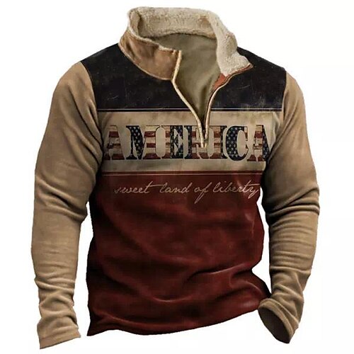 Men's Zip Sweatshirt Pullover Brown Half Zip Graphic Letter Print Sports Outdoor Casual Daily 3D Print Fleece Streetwear Designer Thin fleece Fall Winter Clothing Apparel Hoodies Sweatshirts
Men's Zip Sweatshirt Pullover Brown Half Zip Graphic Letter Print Sports Outdoor Casual Daily 3D Print Fleece Streetwear Designer Thin fleece Fall Winter Clothing Apparel Hoodies Sweatshirts
